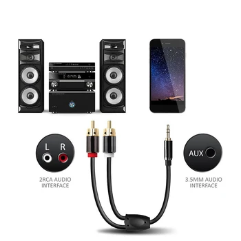 

1m/2m 3.5mm Jack Aux to 3.5-2RCA Audio Video Cable Stereo Y Splitter Cable AV Adapter 2RCA Cord Wire 28AWG
