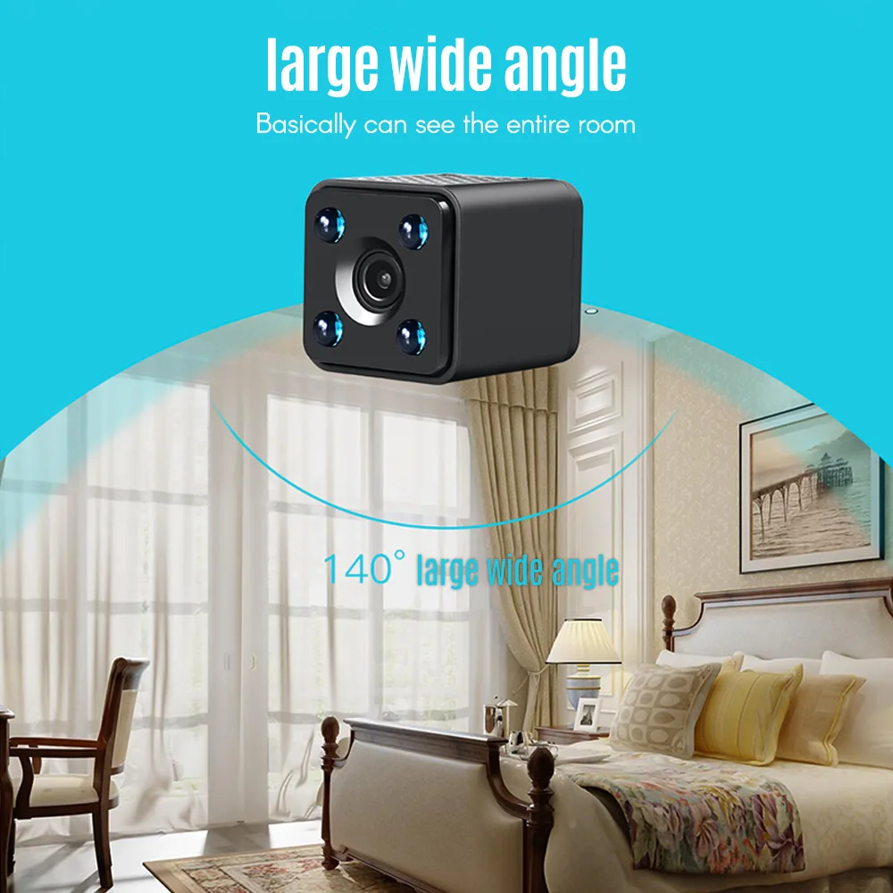 

WiFi Mini Camera Motion Detection Night Vision HD 1080P IP Video Camera Recorder with Mobile Live View for iPhone Samsung Huawei