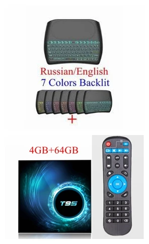 T95 Android 10,0 tv Box Allwinner H616 4 ГБ 32 ГБ 64 Гб 6K H.265 HDR 1080P 2,4G Wifi четырехъядерный Смарт медиаплеер Youtube - Цвет: 4GB 64GB D8 Backlit