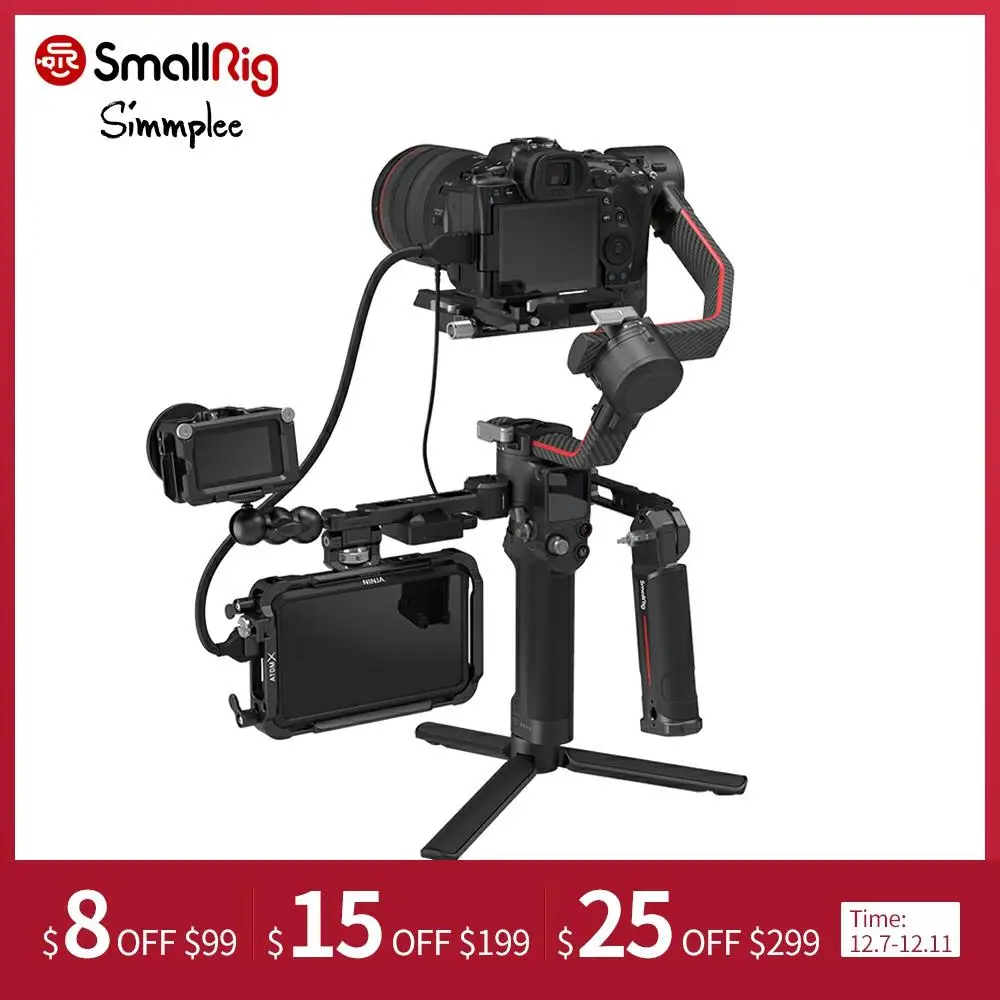 

SmallRig Sling Dual Handgrip /Monitor Mount/NATO Clamp Accessory for DJI RS 2/RSC 2 Stabilizer Master Kit 3028