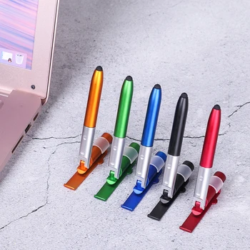 

Universal Mini 4-in-1 Folding Ballpoint Pen Screen Stylus Touch Pen Capacitive Pen with LED For Tablet Cellphone Stand Accessory