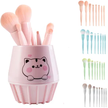 

Makeup Brush Set 8pcs Premium Synthetic Foundation Powder Blush Eeyshadow Eyebrow Eyeliner Blending Concealer Contour Makeup bag