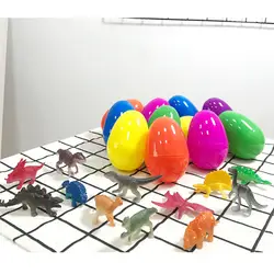 12 шт. пасхальные яйца Детские игрушки Мини динозавры животное ребенок подарок пластиковые красочные модели мультфильм Ремесло домашние