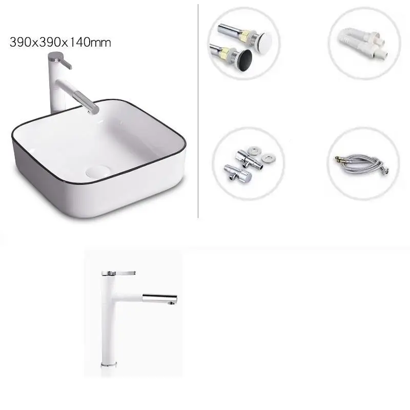 Version D Banyo Da Appoggio Bassin Black De Waschbecken Wasbak Sobre Encimera Cuba Para Pia Banheiro ванная раковина Lavabo умывальник - Цвет: Version D