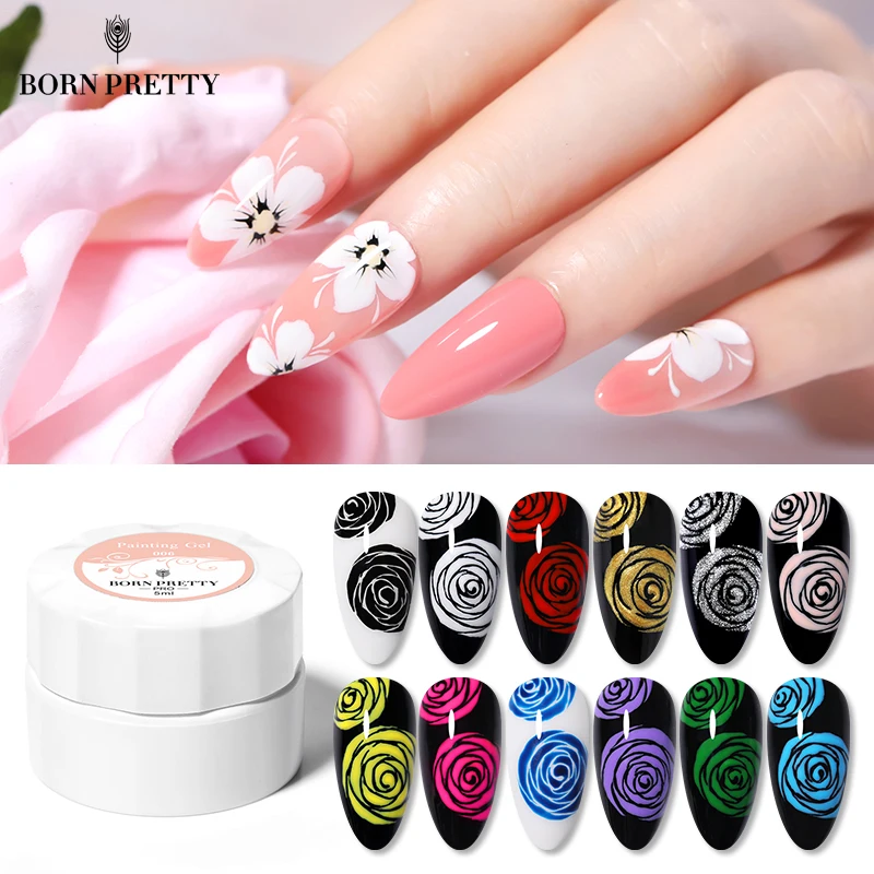 BORN PRETTY PRO Color Gel Paint UV Nail 5ML Soak Off Art LED Painting Polish Drawing Flower Butterfly | Красота и здоровье