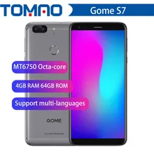 Мобильный телефон GOME S7 4 Гб 64 Гб 5," MT6750T Восьмиядерный Android 7 две sim-карты 4000 мАч аккумулятор сканер отпечатков пальцев Смартфон