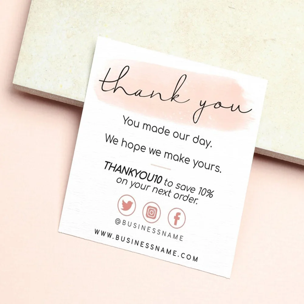 Thank You for Shopping Thank You Card Template Small Business Package Insert Coupon Card for Orders Printable Template Small Business