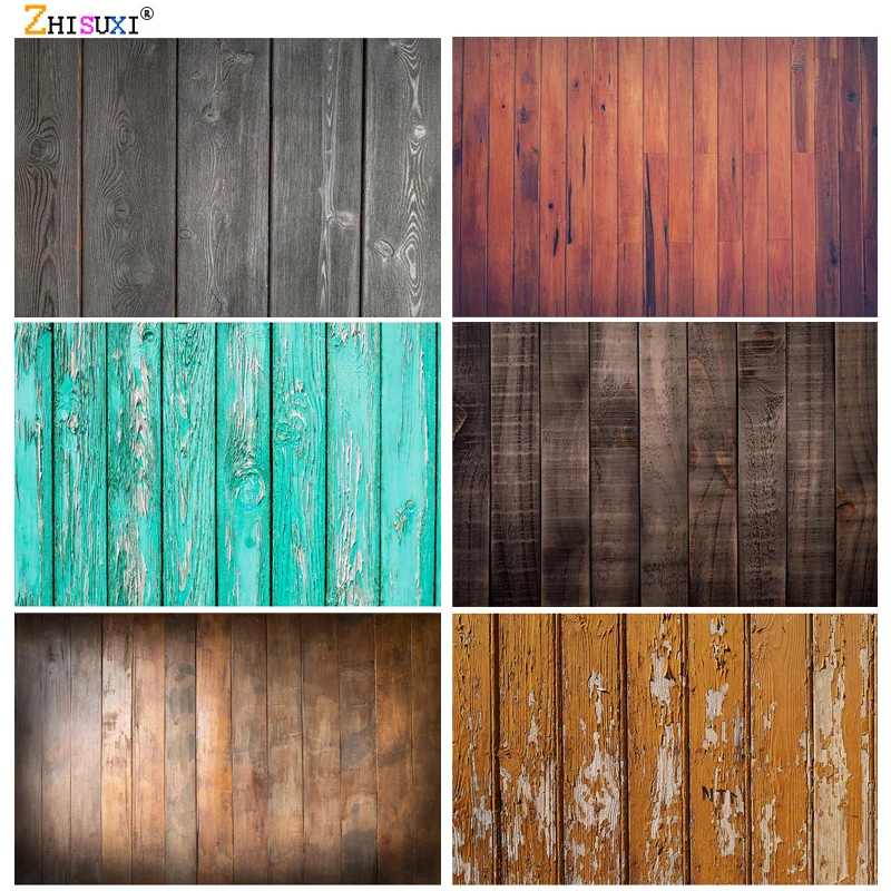 

ZHISUXI Vinyl Retro Wooden Floor Children Baby Portrait Photography Backdrops For Photo Studio Background Props 21213 MBMB-07