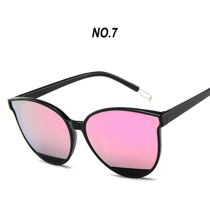 Ретро очки женские солнцезащитные очки кошачий глаз зеркальные женские солнцезащитные очки для женщин модные очки для красоты крутые большие оправа для девушек овальные солнечные очки - Цвет линз: Number 7