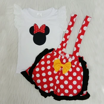 

Girls Clothing Sets 2020 New Summer Cartoon Mouse Printing Tshirt+Overall Shorts Kids Clothes Casual Clothing Sets for Children