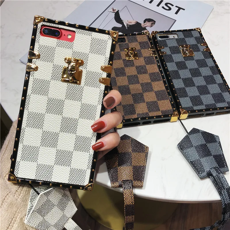 

Luxury square leather case for iphone11 por max 6 6s 7 8 plus x xsmax xr xs phone cover for samsung S8 9 10 plus NOTE8 9 10 pro