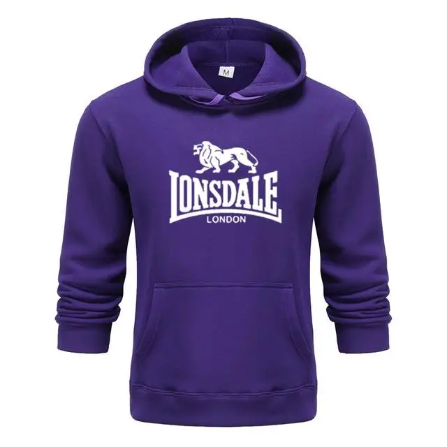 purple- B Осенне-зимние толстовки, горячая распродажа, модные мужские толстовки Lonsdale, теплые забавные пуловеры, Повседневная Толстовка в стиле хип-хоп, мужской спортивный костюм - Цвет: purple- B