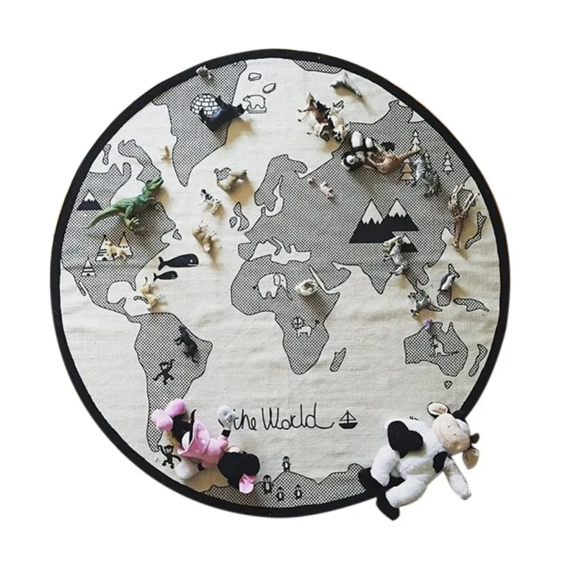 Детский игровой коврик с картой приключений, одеяло, детский игровой коврик для ползания, нескользящий коврик для дома, гостиной, спальни, Декор