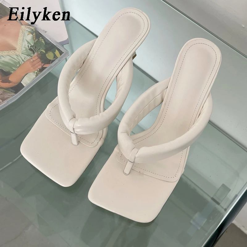 Eilyken de tacón bajo para mujer, chanclas a moda, zapatos de verano, de alta calidad, - AliExpress