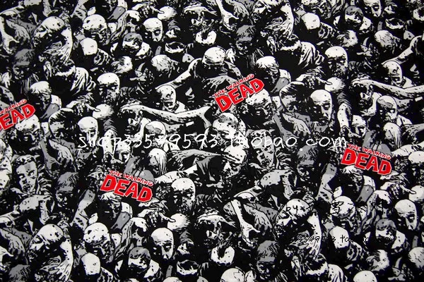 105 см Ширина The Walk Dead Skull хлопковая ткань для маленьких девочек и мальчиков домашняя текстильная подушка чехол Сумки DIY-BK793