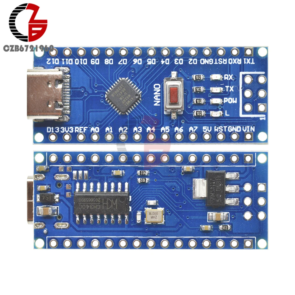 5V type-C Micro USB C CH340 Nano V3.0 ATMEGA328P-MU ATMEGA328 макетная плата с автоматическим зондированием для Arduino