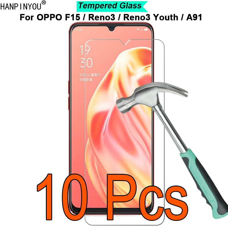 

10 Pcs/Lot For OPPO F15 A91 Reno3 Reno 3 A / Youth 9H Hardness 2.5D Toughened Clear Tempered Glass Film Screen Protector