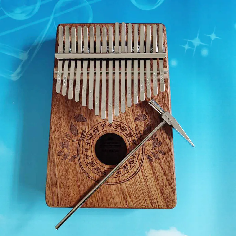 

Thumb Piano Beginners Beginner Portable 17 Sound Finger Piano Peach Blossom Core Wood Veneer Pocket Portable Instrument