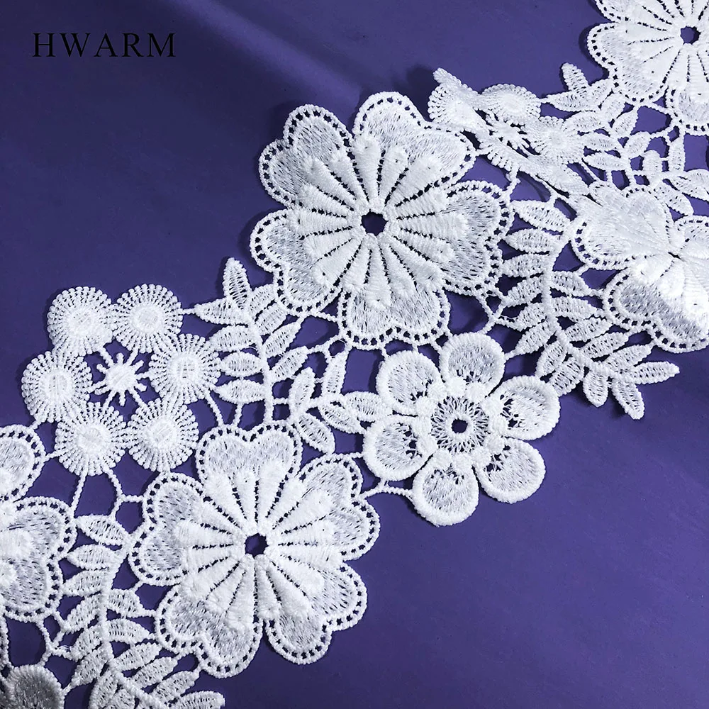 Passion Flower Sewing Trim 10yard 12cm DIY Wedding Dress Accessories African Arts Craft Lace Fabric Ribbon