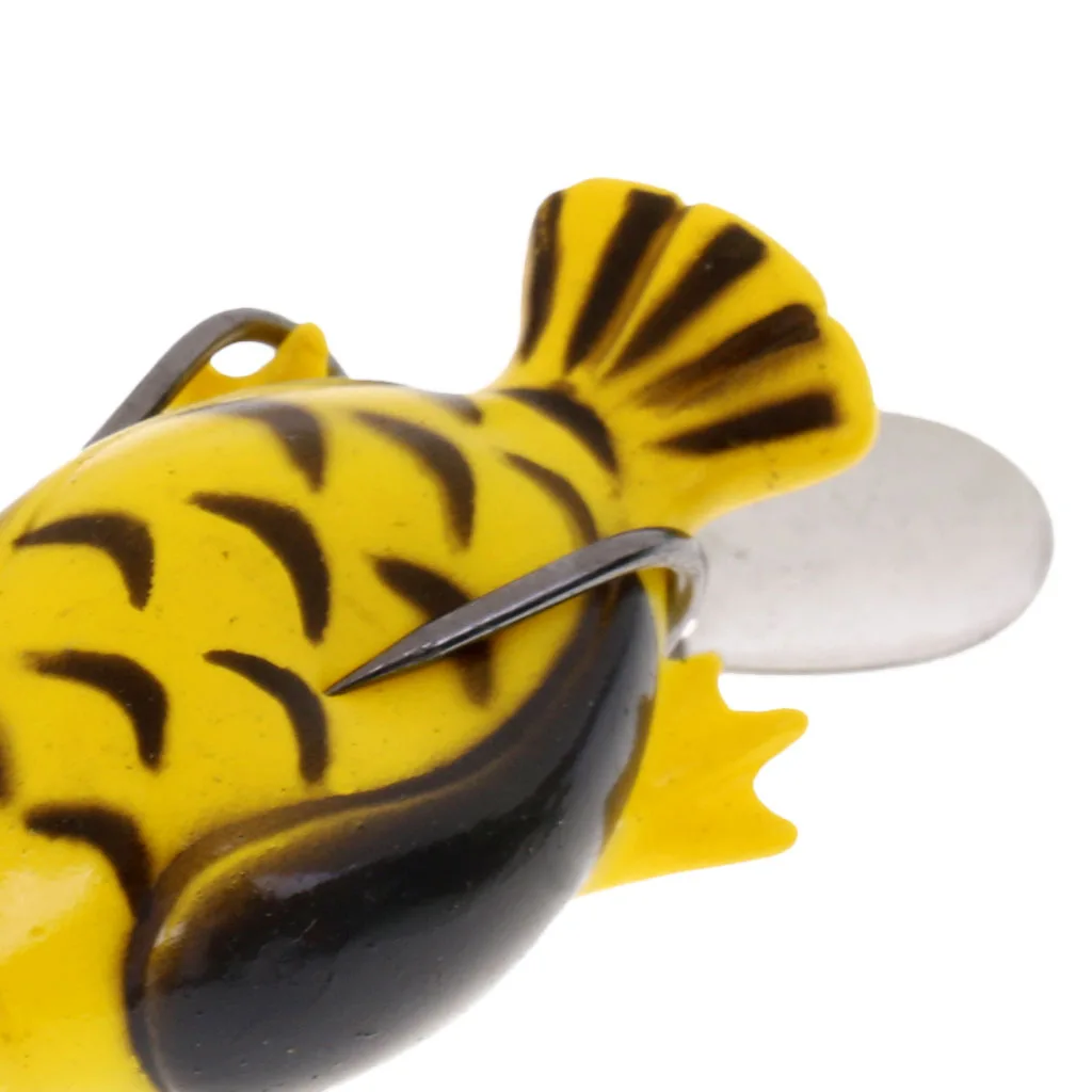 5pcs 6.5cm Plastic Fishing Lures Topwater Artificial Duck Baits 3D eyes Fishing Accessories Life-like Swimbait Frog Lure Hook