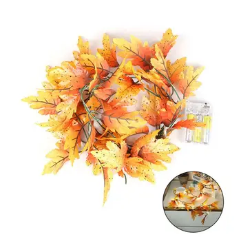 

Simulation Maple Leaf 20 LED String Light Thanksgiving Decoration Lamps Halloween Night Party Decor Electric Ornaments for Lawn