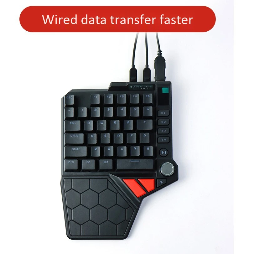 Wired 35 Keys One Handed Keyboard PUBG Converter Adapter with Mouse Combo 3 5mm Headphone Dock For Android IOS PS4