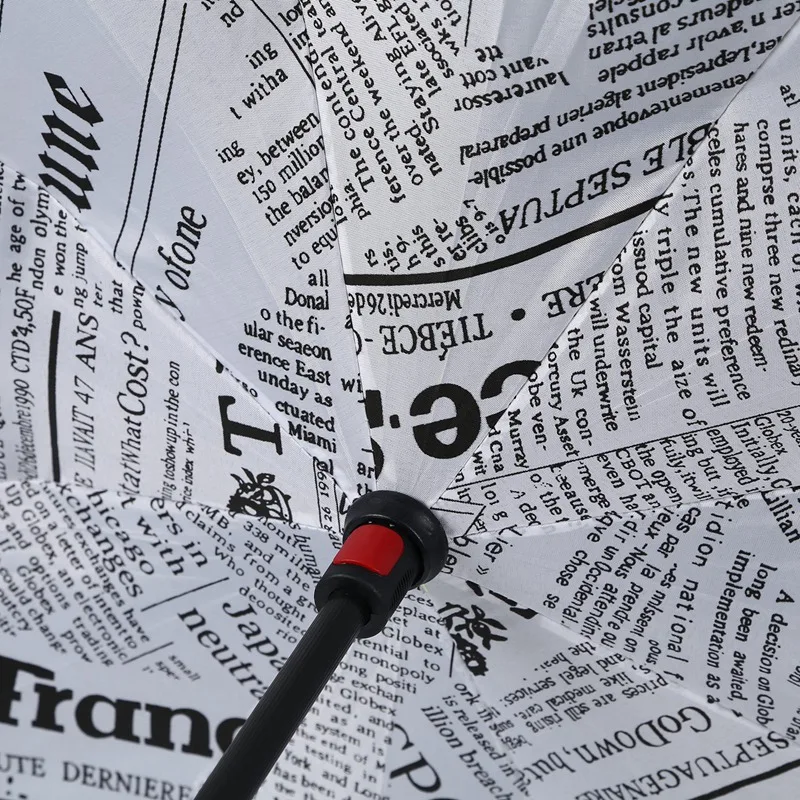 Ceny TOP! gazeta składany odwrócony parasol podwójna warstwa odwrócony wiatroszczelny parasol samochodowy dla kobiet