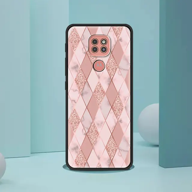 Black Case For Moto One Fusion G9 G8 Play Plus G10 Power G30 E6s One Hyper G Stylus Edge G60 G50 Gold Pink Rose Glitter Hearts B10