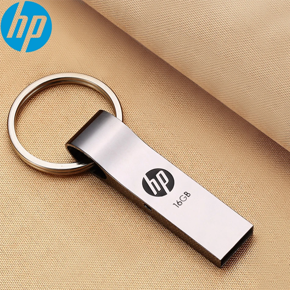 jump drive Original HP V222W Mini Metal USB Flash Drive  Waterproof Pendrive 32GB 16GB 64GB High Speed Memory stick with Key chian for Car mobile pen drive