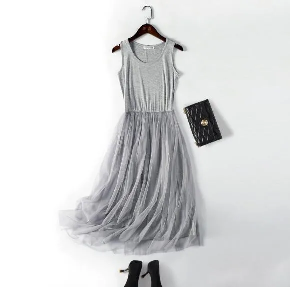 light grey Женская ночная рубашка, милая летняя одежда для сна, платье без рукавов, Модальные Кружевные ночные рубашки, длинная ночная рубашка, seksi gecelik - Цвет: light grey