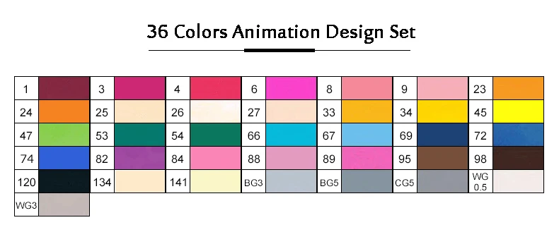 36 Animation Set TOUCHNEW 30/40/60/80/168 Цвет маркеры манга рисунок Маркеры Ручка на спиртовой основе эскиз жирной двойной кисть товары для рукоделия - Цвет: 36 Animation Set