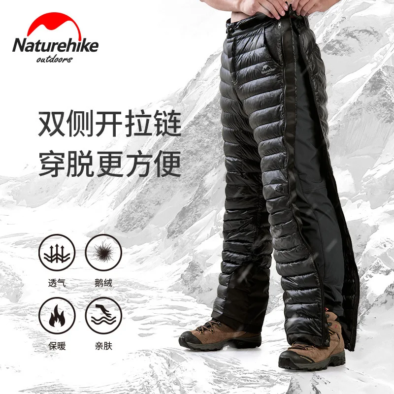 Naturehike New Promotion Thicken Outdoor Down Pants Waterproof Wear Mountaineering Camping Warm Winter White Goose Down Pants