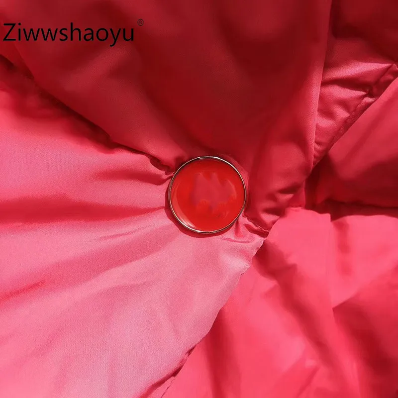 Ziwwshaoyu, модная, высококачественная, белая, на утином пуху, с длинным рукавом, зимняя, толстая, короткая, пуховик, пальто для женщин