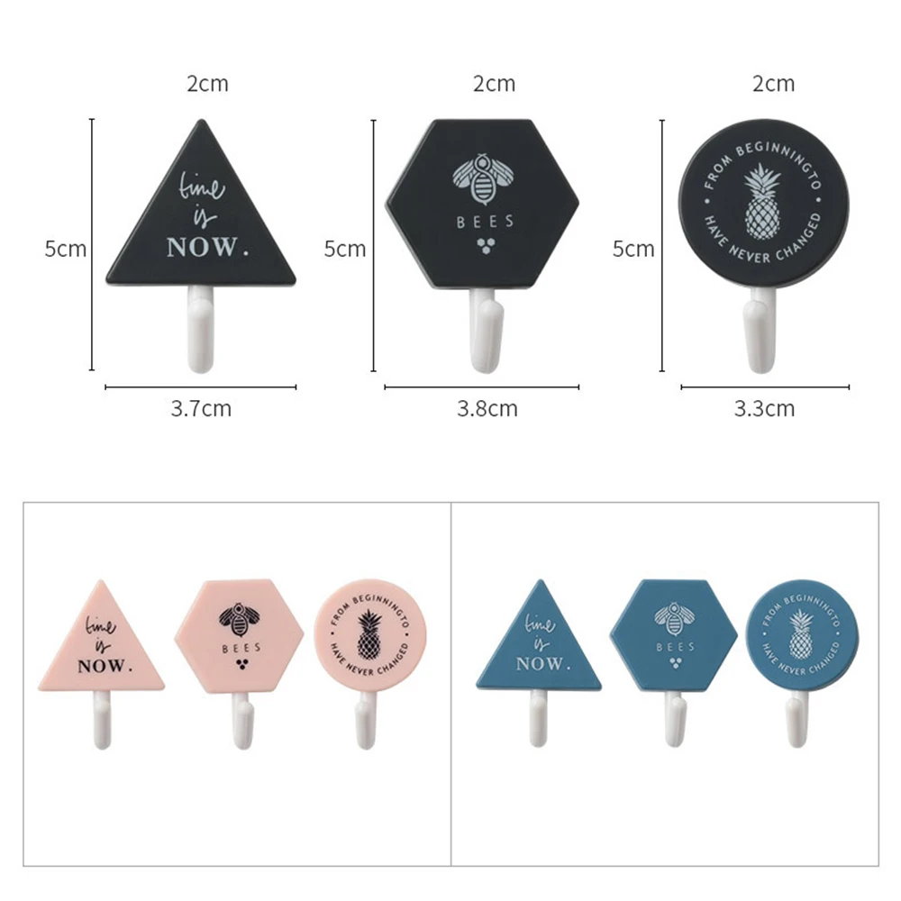 Скандинавские Инс ветер 3 шт. Автомобильная одежда настенные наклейки с крючками дверь полотенце ванная комната крючок кухонная вешалка для ванной комнаты Ключ вешалка настенная вешалка