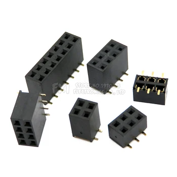 

SMT 2.54mm Double Row Female Breakaway PCB Board Pin Header socket Connector Pinheader 2 * 2/3/4/6/10/12/16/20/40Pin For Arduino