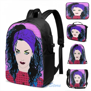 

Funny Graphic print Boy George By BlissNights USB Charge Backpack men School bags Women bag Travel laptop bag