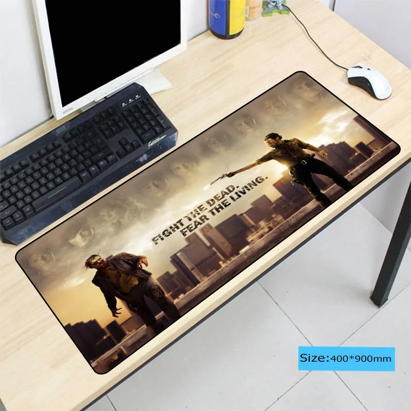  Walking Dead Large Lock Edge Mouse pad PC Computer mat Size for 400X900X3MM Gaming Speed Mousepads 
