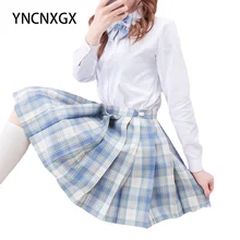 

JK Uniform Full Set Check Skirt College Style High Waist Pleated Skirt Short Japanese