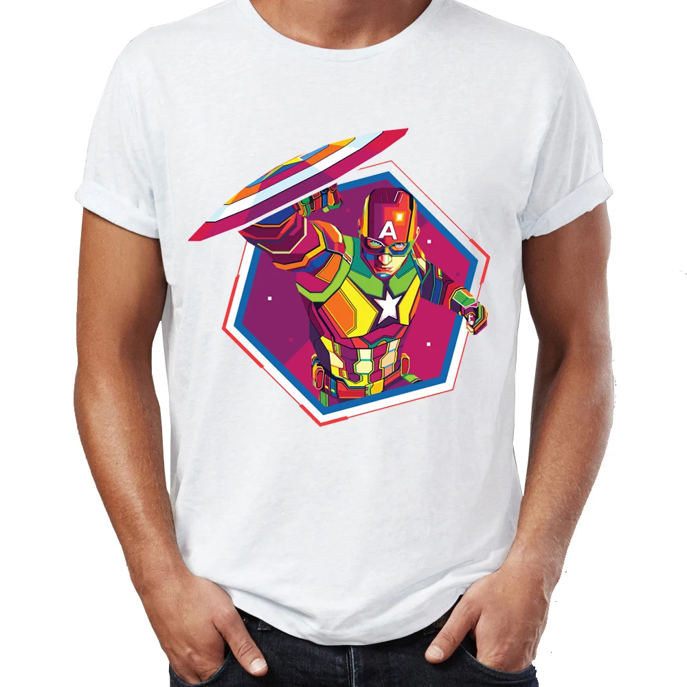 

Men's T Shirt Captain Fabulous Captain America Awesome Artwork Printed Tee