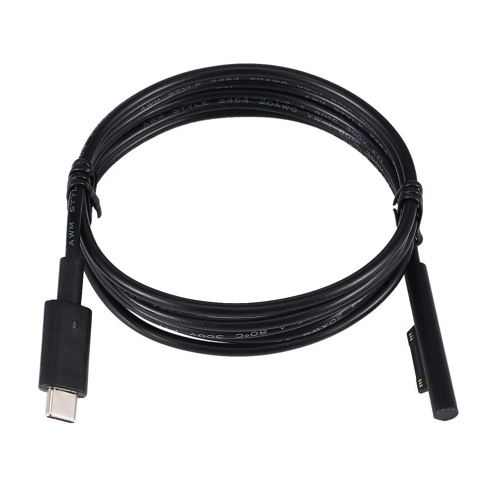Черный зарядный кабель планшет портативный адаптер Plug And Play Электропитание Тип C магнитный с индикатором для microsoft Surface 3