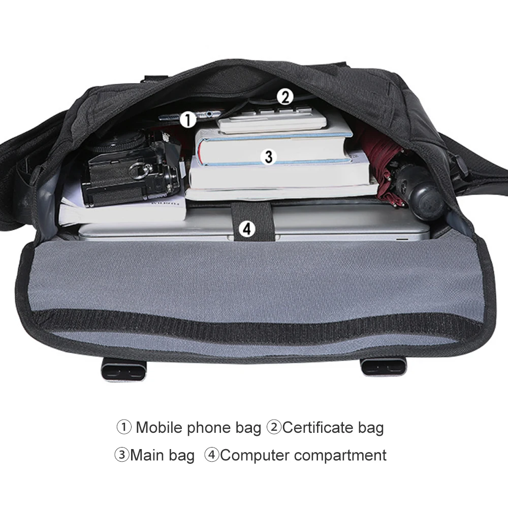 2021 New Casual Fashion Crossbody Bags Men High Quality Leather Nylon Messenger Bags Black Laptop Bag Travel Bag XA697ZC