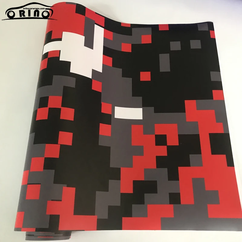 Black Red Digital Car Sticker Wrap Film-2