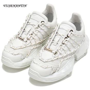 

Real Leather Lace-Up Solid Woman Man's Metal White Sneakers Fashion Comfortable Brand Luxury Designer Shoes 2021 New Arrivial