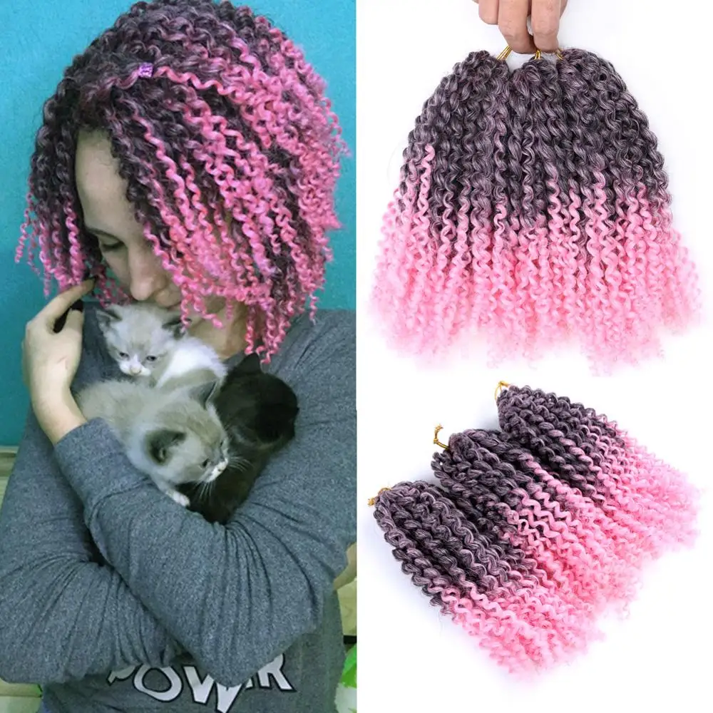 

DAIRESS 8" Afro Kinky Twist Hair Crochet Braids Marlybob 3pcs/Lot Crochet Braiding Hair Marlybob Curly Crochet Hair Extensions