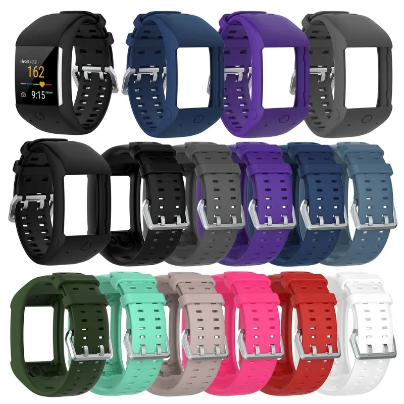 Soft Silicone Sports Bracelet Wrist Band Strap for Polar M600 GPS Smart Sport Classic Stainless Steel Buckle 11 Colors|Smart Accessories| - AliExpress