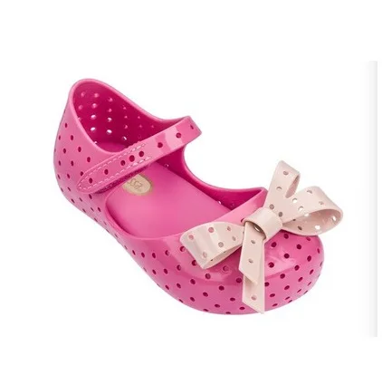 Mini Melissa/Новинка года; бразильские прозрачные сандалии с бантом для девочек; летняя детская обувь; сандалии Melissa с нескользящей подошвой для маленьких принцесс; SH19097