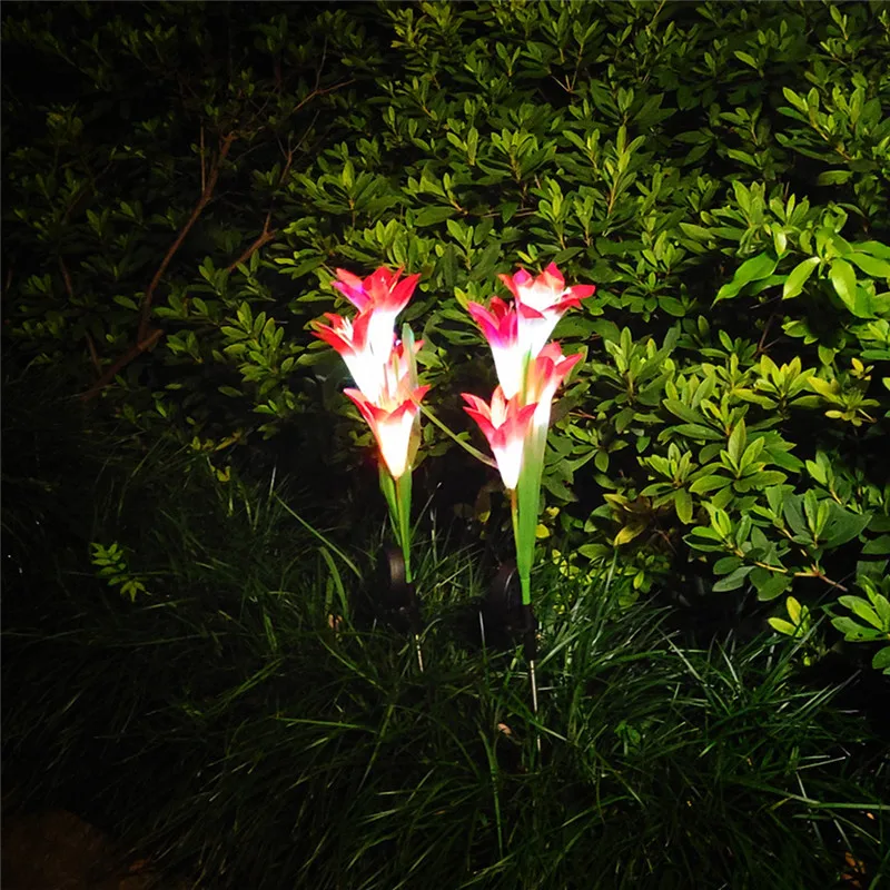 Solar Power Flower Light LED Waterproof Rose Flower Stake Lamp for Home Garden Yard Lawn Path Fairy Lights Garden Decor Outdoor