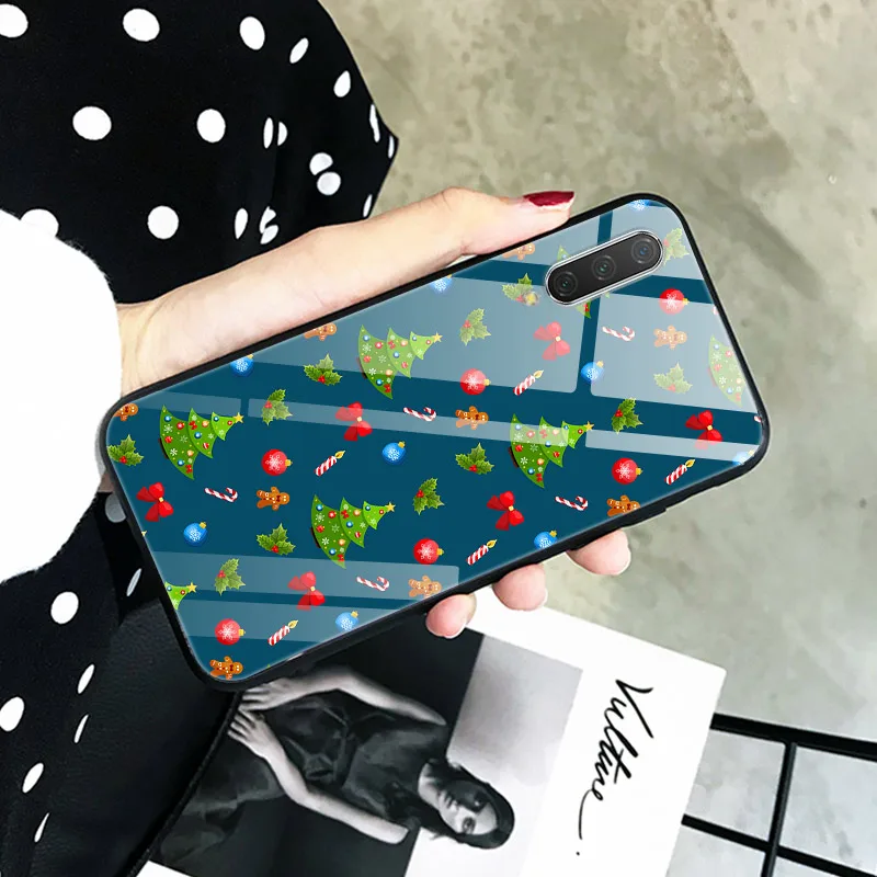 Год Рождество чехол для Xiaomi mi 9 Lite CC9 CC9E A3 9T SE закаленного стекла жесткий чехол для Redmi Note 8T 8 7 K20 Pro Бампер
