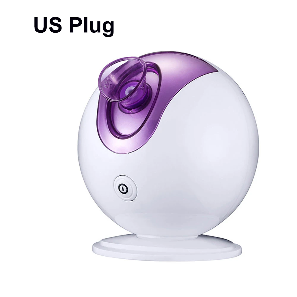 purple US Plug Пароварка для лица кожи спа красоты приборная машина отбеливающий увлажняющий, отшелушивающий паровой озоновый нано-распылитель для лица испаритель - Цвет: purple US Plug