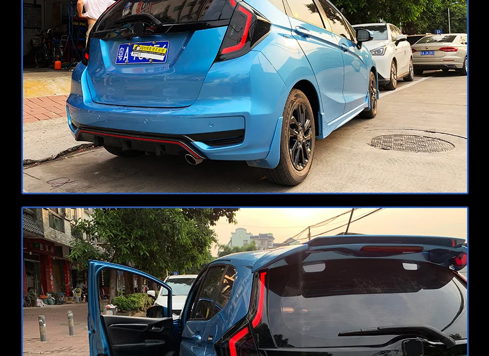 Набор для автостайлинга для HONDA Fit Jazz задние фонари- светодиодный задний фонарь светодиодные задние фары DRL+ тормоз+ Реверсивный+ Динамический сигнал поворота